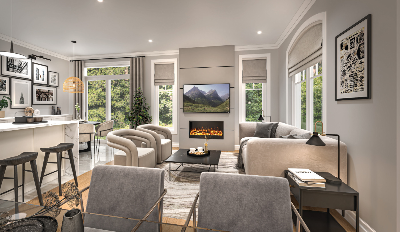 Trails of Whitevale living room rendering
